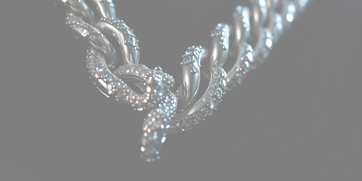 Diamond encrusted Cuban link chain